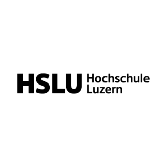 Das Logo zeigt links die fettgedruckten Buchstaben „HSLU“ und rechts den Schriftzug „Hochschule Luzern“ in kleinerer Schrift, alles in Schwarz auf weißem Hintergrund.