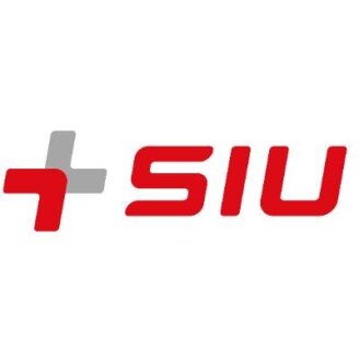 Logo mit einem rot-grauen Kreuzsymbol auf der linken Seite, gefolgt von den Buchstaben „SIU“ in fetter roter Schrift auf weißem Hintergrund.